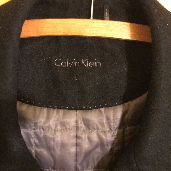 Men's Calvin Klein Black polyester/Wool blend jacket.Large - Picture 2 of 8